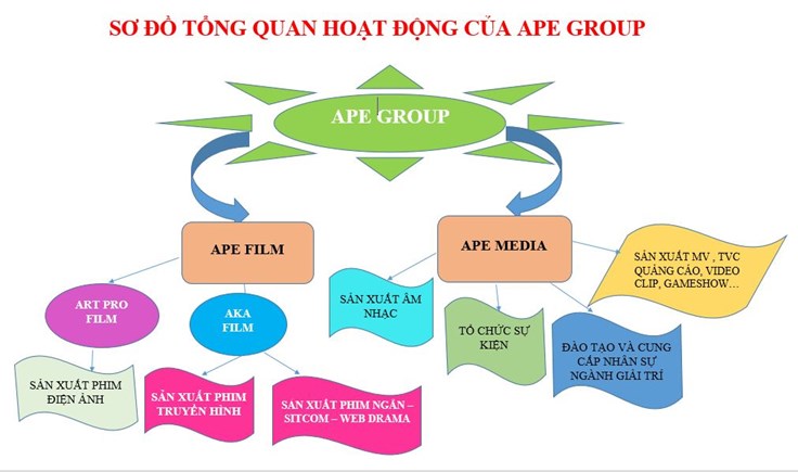 sơ đồ tổng quan hoạt động của APE Group